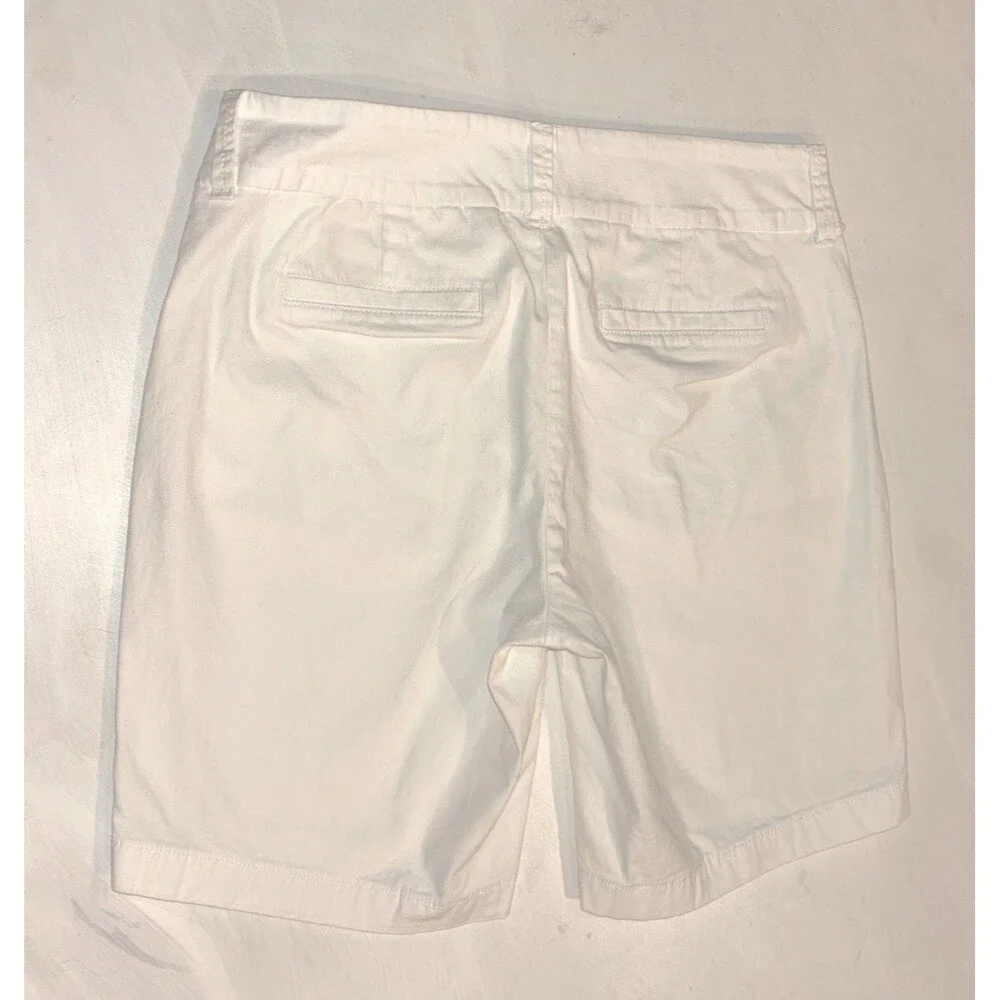J.CREW Women's White Chino Shorts Size 6 Cotton Classic Fit Pockets